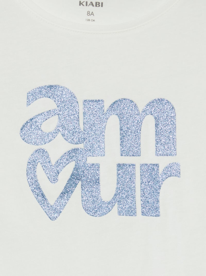 T-shirt maniche lunghe stampata BIANCO - Kiabi