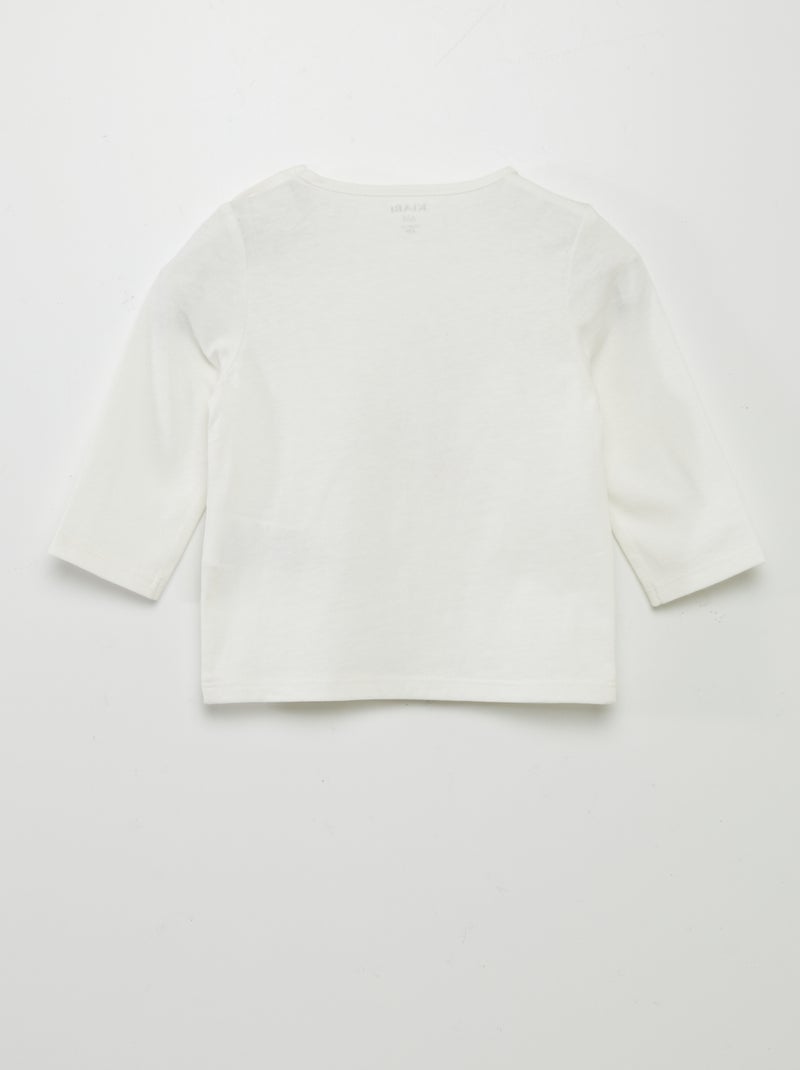 T-shirt maniche lunghe stampata BIANCO - Kiabi