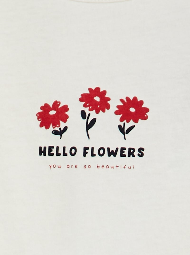 T-shirt maniche lunghe stampata BIANCO - Kiabi