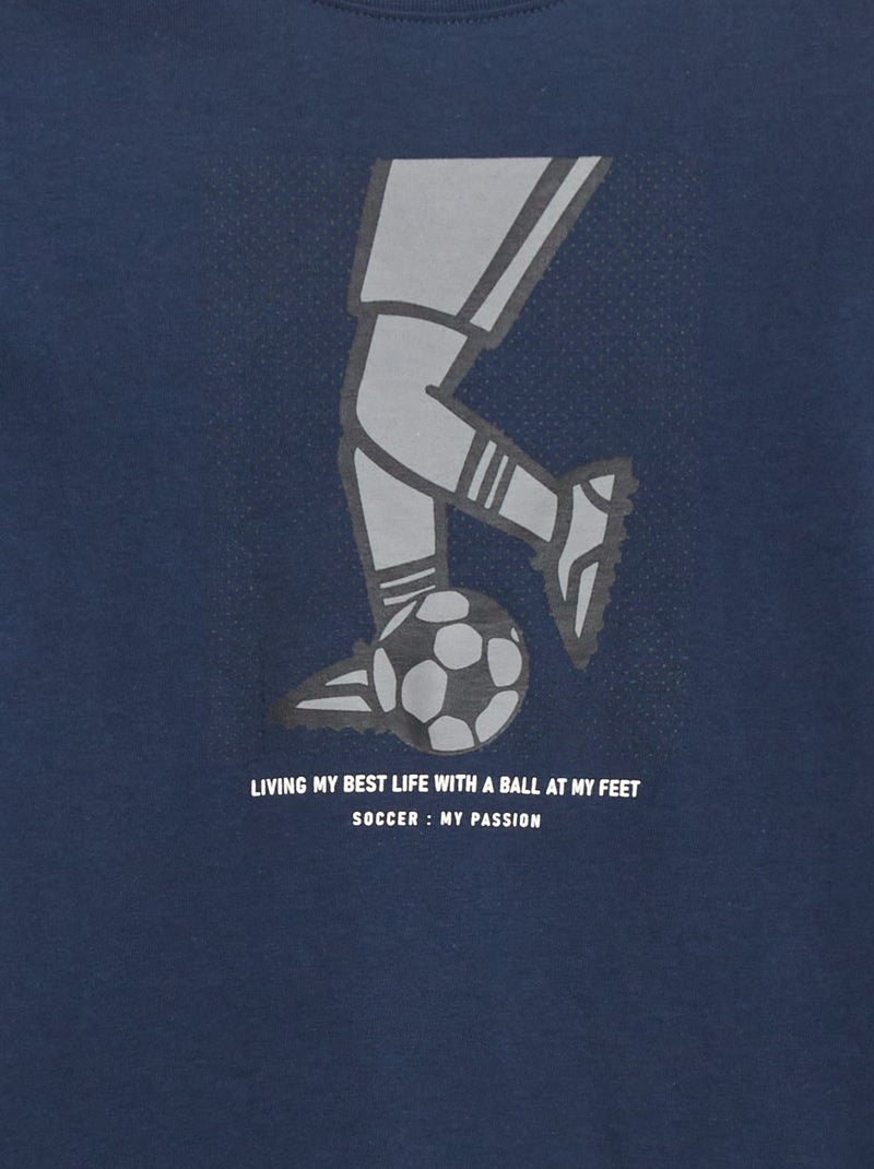 T-shirt maniche lunghe stampata BLU - Kiabi