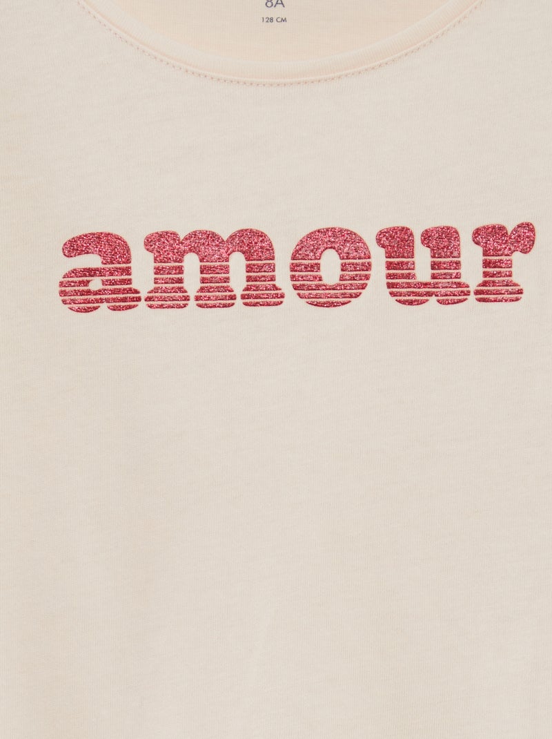 T-shirt maniche lunghe stampata ROSA - Kiabi