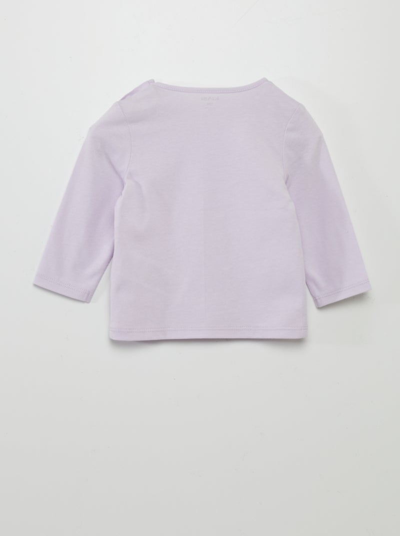 T-shirt maniche lunghe stampata ROSA - Kiabi