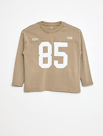 T-shirt maniche lunghe stile sportivo americano