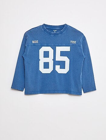 T-shirt maniche lunghe stile sportivo americano