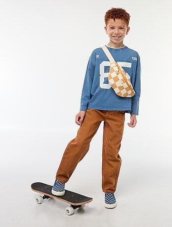 T-shirt maniche lunghe stile sportivo americano