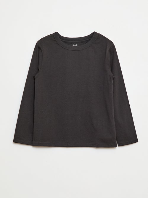 T-shirt maniche lunghe tinta unita - Kiabi