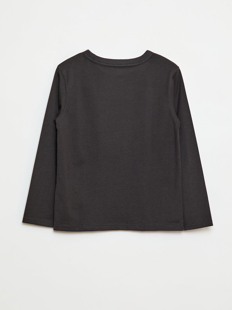 T-shirt maniche lunghe tinta unita Grigio - Kiabi