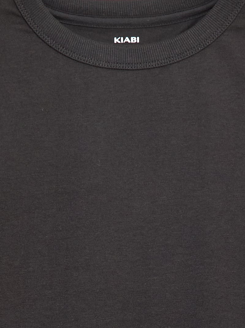 T-shirt maniche lunghe tinta unita Grigio - Kiabi