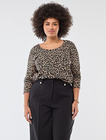 T-shirt maniche lunghe tinta unita in jersey