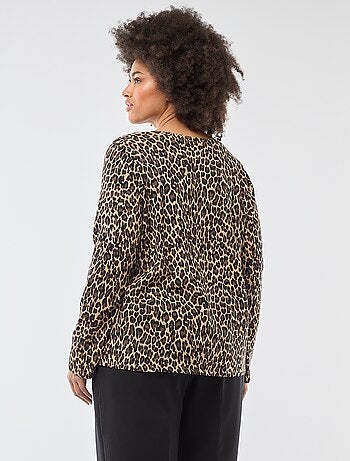 T-shirt maniche lunghe tinta unita in jersey