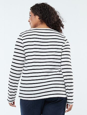 T-shirt maniche lunghe tinta unita in jersey