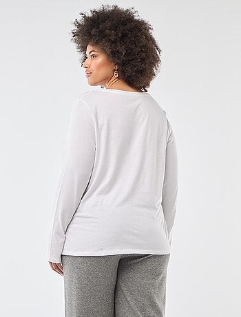 T-shirt maniche lunghe tinta unita in jersey