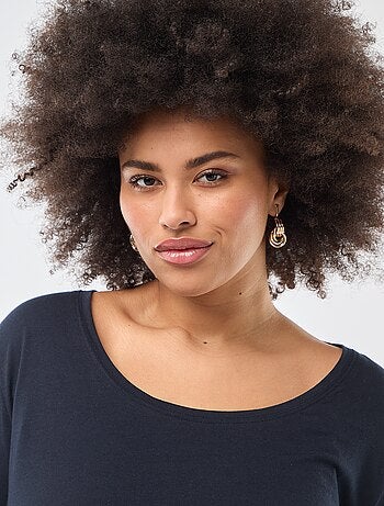 T-shirt maniche lunghe tinta unita in jersey