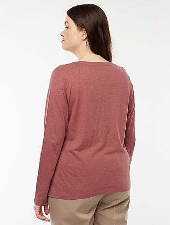 T-shirt maniche lunghe tinta unita in jersey