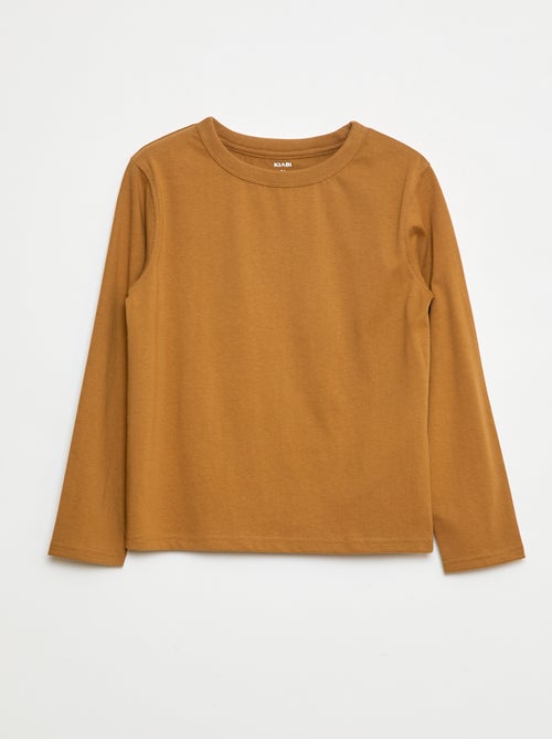 T-shirt maniche lunghe tinta unita - Kiabi