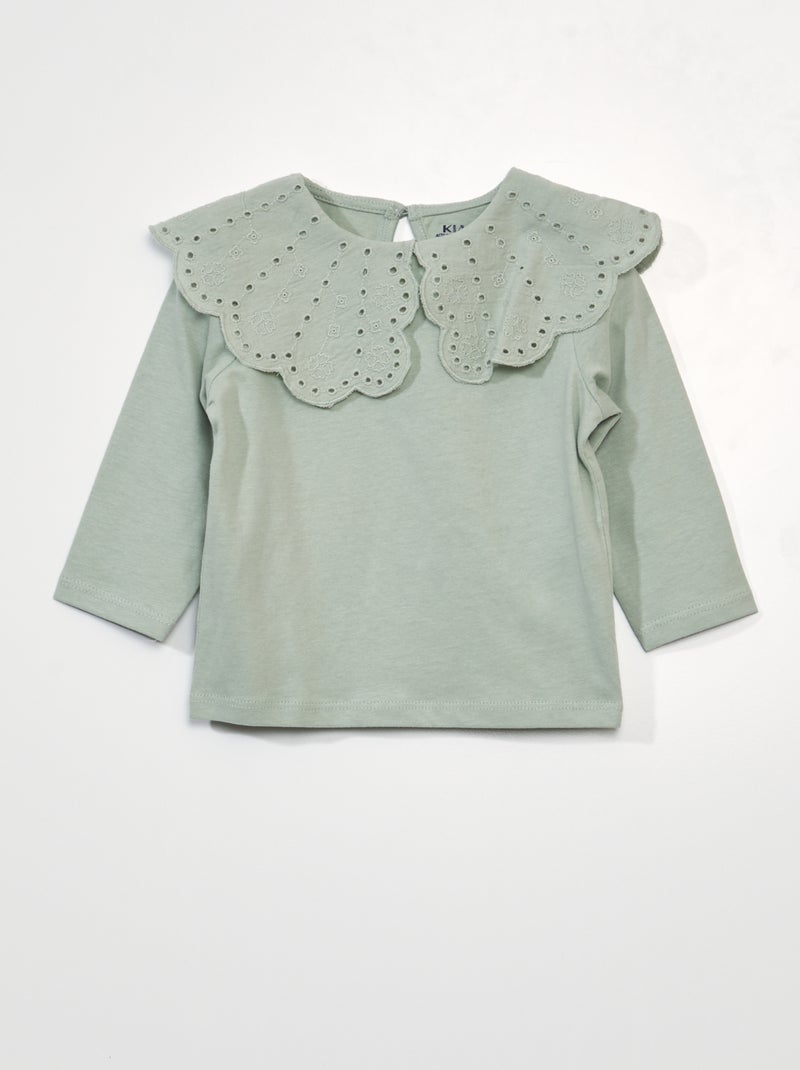 T-shirt maniche lunghe VERDE - Kiabi
