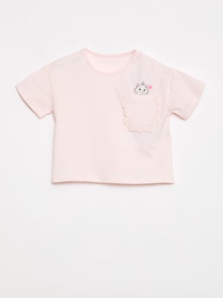 T-shirt 'Marie' 'Disney' a maniche corte e tasca con volant