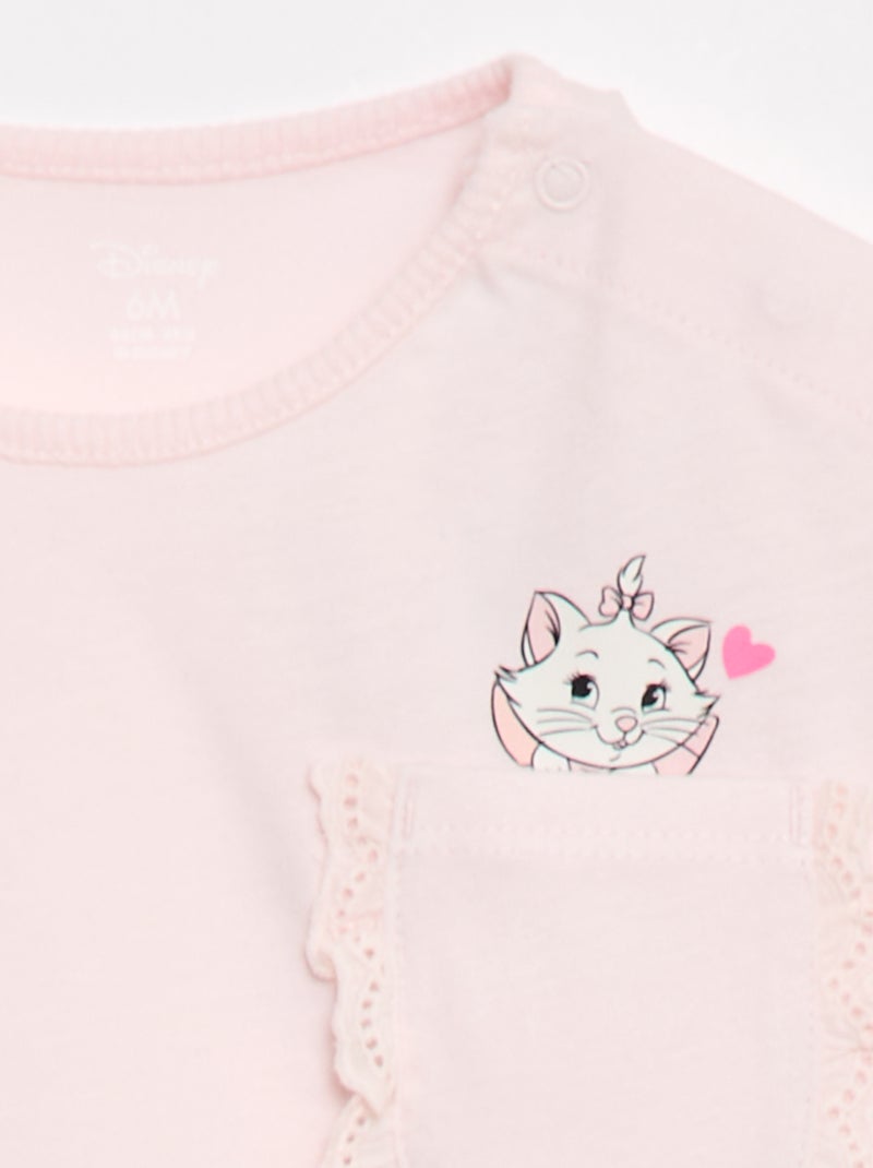 T-shirt 'Marie' 'Disney' a maniche corte e tasca con volant Rosa - Kiabi