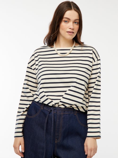 T-shirt marinière oversize - Kiabi