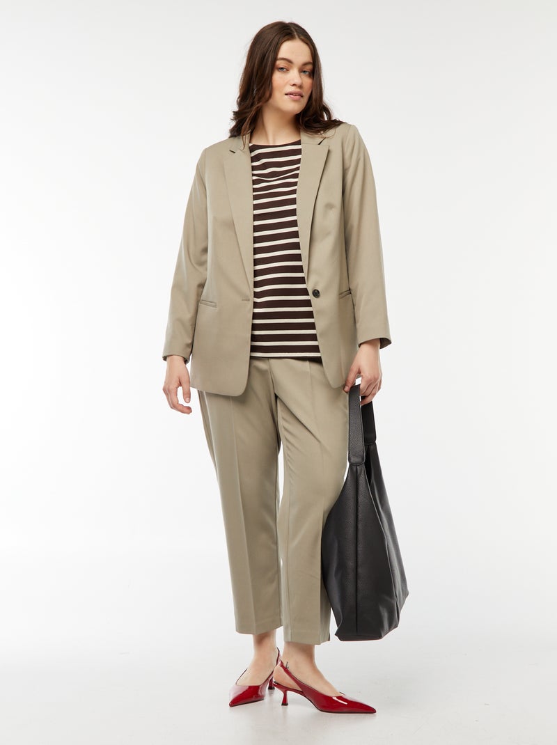 T-shirt marinière oversize Marrone - Kiabi