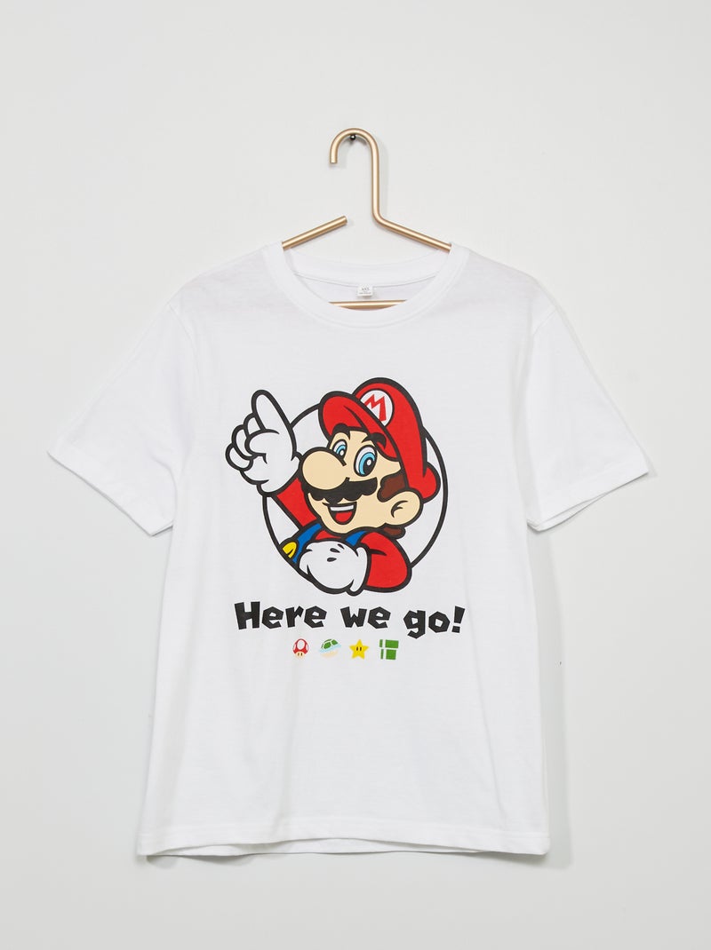 T-shirt 'Mario' puro cotone bianco - Kiabi