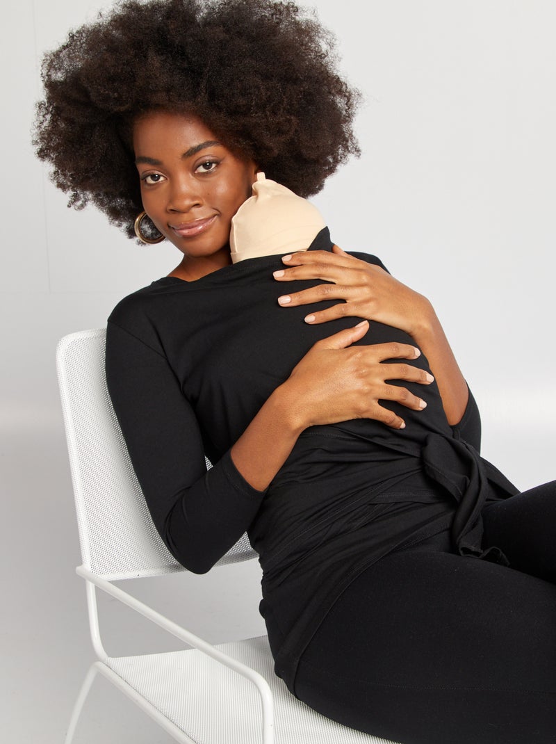 T-shirt marsupio per l'allattamento nero - Kiabi