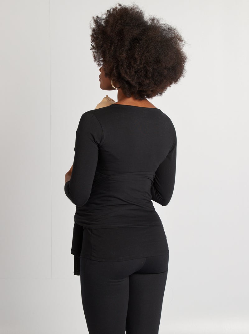 T-shirt marsupio per l'allattamento nero - Kiabi