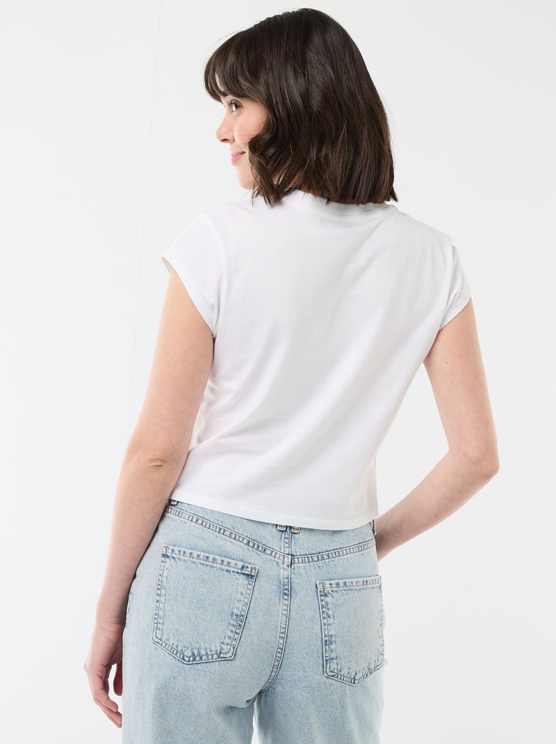 T-shirt 'Mickey' cropped 'Disney' Bianco - Kiabi