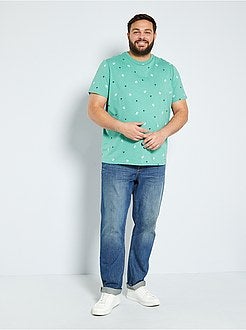 Taglie forti Uomo - T-shirt micro motivo 'eco-concept' - Kiabi