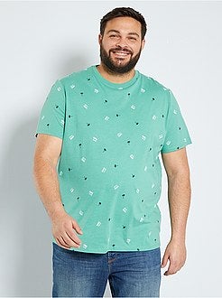 Taglie forti Uomo - T-shirt micro motivo 'eco-concept' - Kiabi
