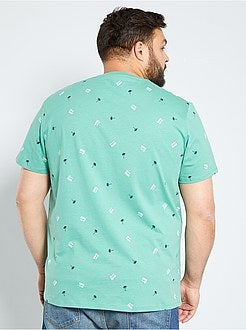 Taglie forti Uomo - T-shirt micro motivo 'eco-concept' - Kiabi