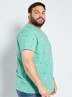 Taglie forti Uomo - T-shirt micro motivo 'eco-concept' - Kiabi