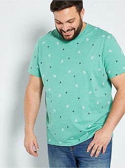 Taglie forti Uomo - T-shirt micro motivo 'eco-concept' - Kiabi