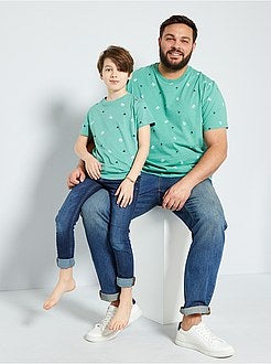 Taglie forti Uomo - T-shirt micro motivo 'eco-concept' - Kiabi