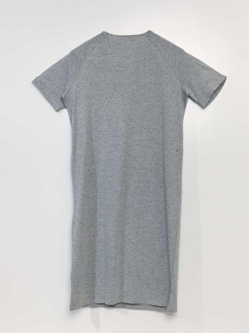 T-shirt midi con bottoni a pressione sulle spalle - So Easy GRIGIO - Kiabi