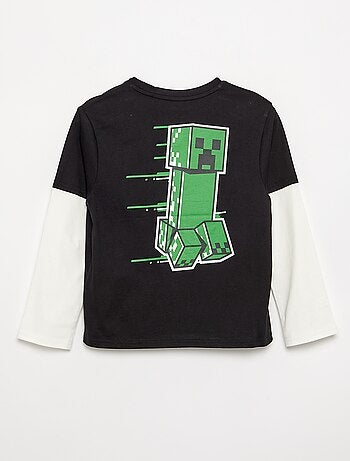 T-shirt 'Minecraft' con stampe e maniche a contrasto