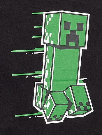 T-shirt 'Minecraft' con stampe e maniche a contrasto