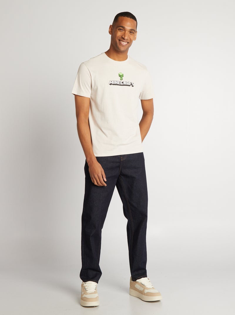 T-shirt 'Minecraft' scollo tondo GRIGIO - Kiabi