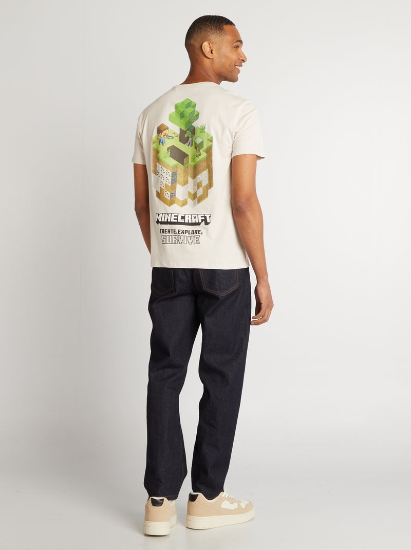T-shirt 'Minecraft' scollo tondo GRIGIO - Kiabi