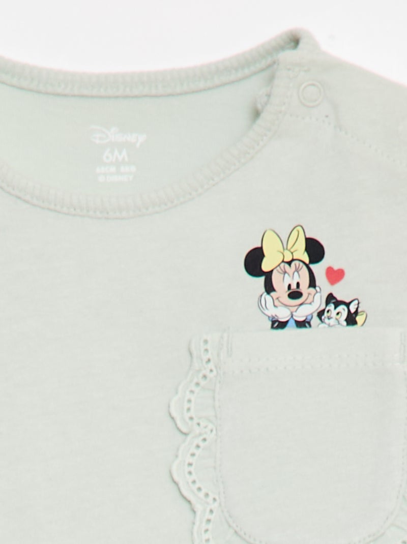 T-shirt 'Minnie' 'Disney' a maniche corte e tasca a volant Verde - Kiabi
