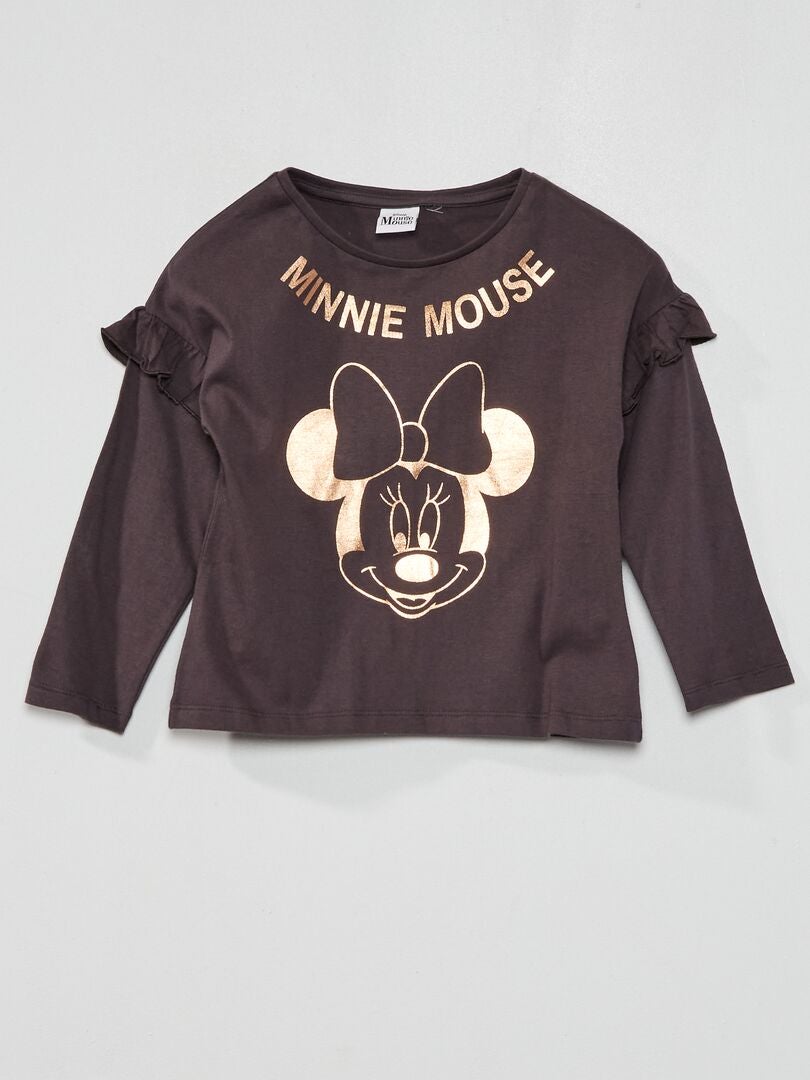 T-shirt 'Minnie' 'Disney' con volant antracite - Kiabi