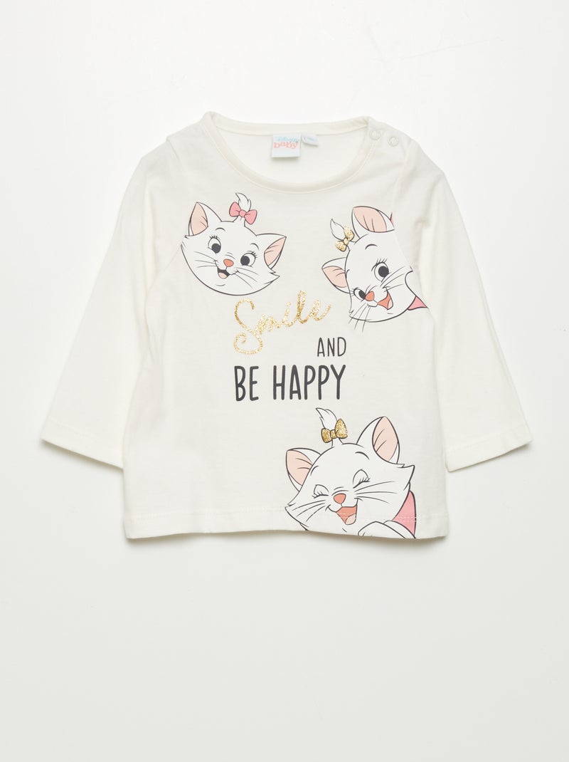 T-shirt 'Minou' 'Disney' a maniche lunghe BEIGE - Kiabi