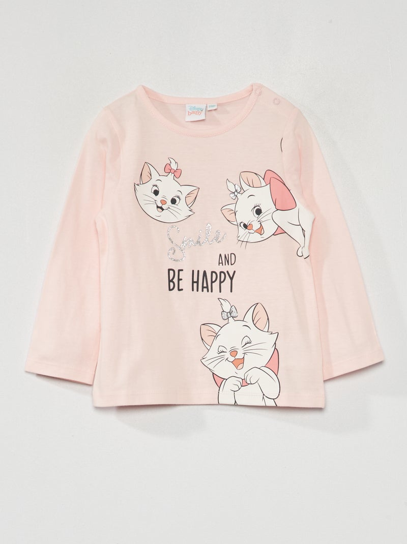 T-shirt 'Minou' 'Disney' a maniche lunghe ROSA - Kiabi