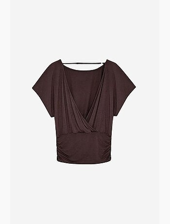 T-shirt misto modal con taglio colletto tondo manica corta dilvin