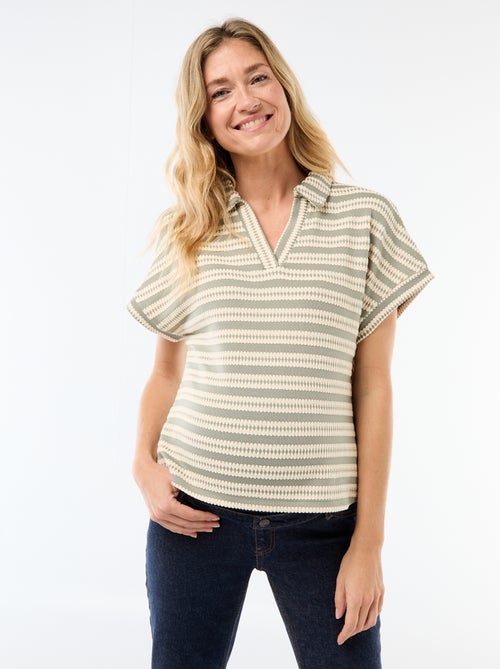 T-shirt modello polo colorato - Kiabi