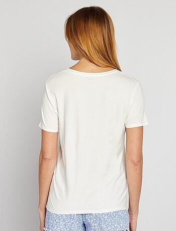 T-shirt morbida con scollo a V