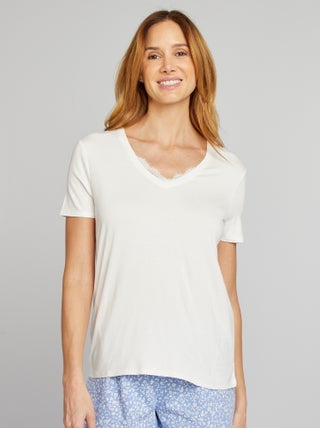 T-shirt morbida con scollo a V