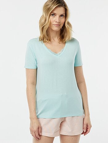 T-shirt morbida con scollo a V