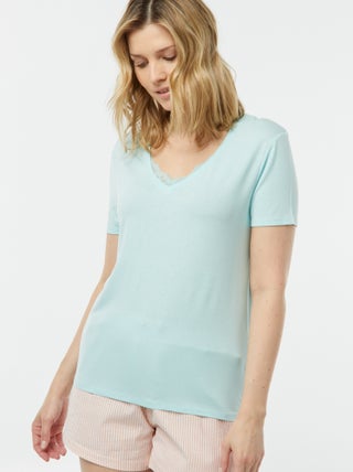 T-shirt morbida con scollo a V