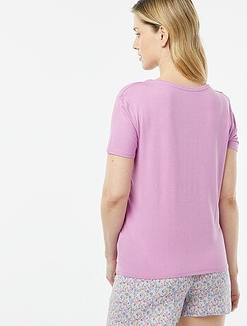 T-shirt morbida con scollo a V